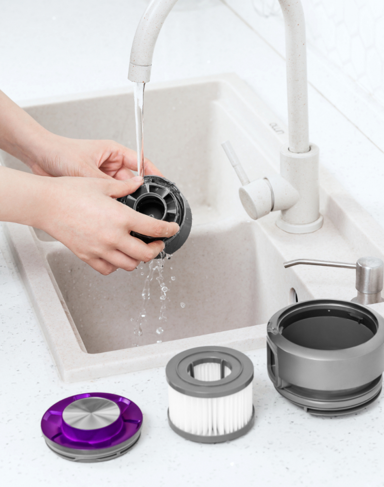 Accessori lavabili sotto acqua corrente